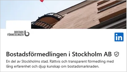 Skärmdump på Bostadsförmedlingens LinkedIn-sida