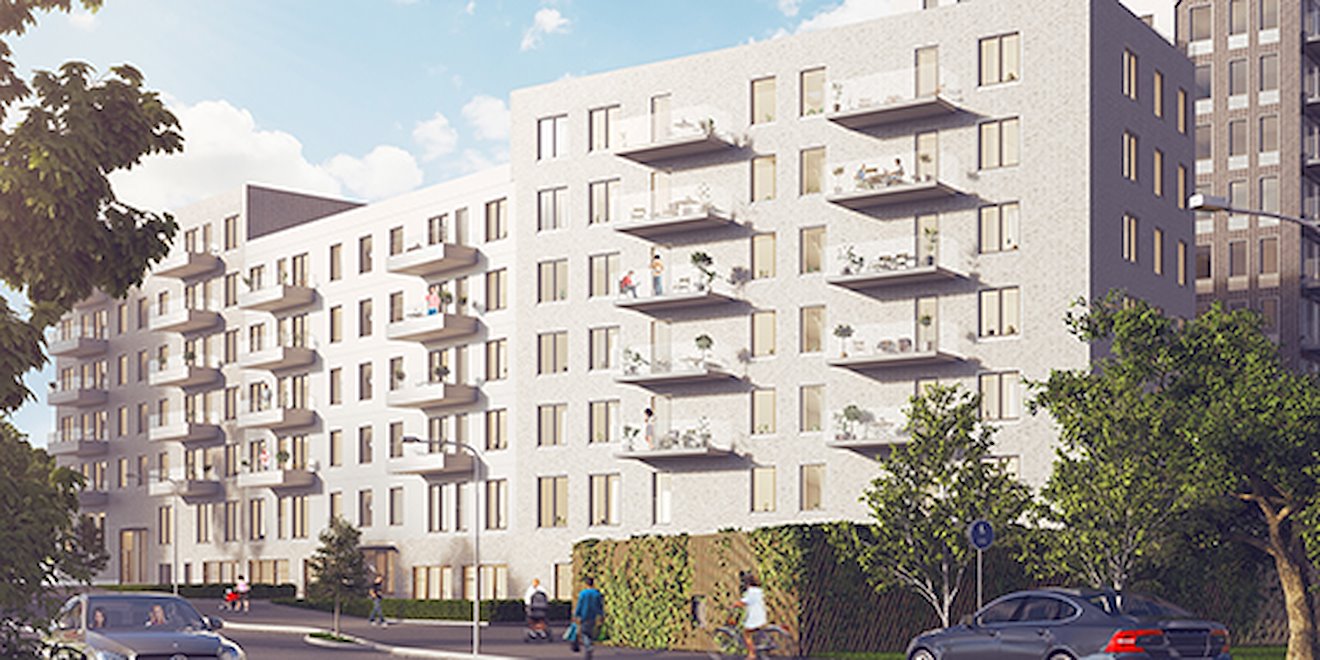 7112 Arkitektbild av fasad mot Rissneleden